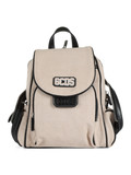 ROSA | Canvas-Rucksack mit Logopatch und kontrastierenden Details
