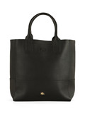 SCHWARZ | Mittlere Shopper-Tasche in gehämmertem Effekt