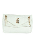 BIANCO | Borsa a spalla trapuntata con placca logo
