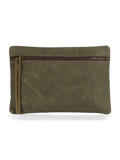 VERDE MILITARE | Pochette in canvas effetto vintage
