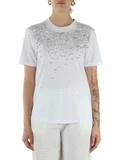 WEISS | Baumwoll-T-Shirt mit Strass