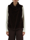 MARRONE | Gilet in ecopelliccia