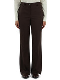 MARRONE | Pantalone leggermente svasato in misto viscosa