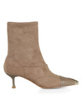BEIGE | Stivaletti con tacco in ecosuede DEVA 19