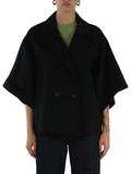 NERO | Cappotto manica corta NEO in doppio drap di lana vergine