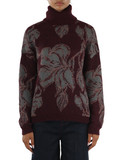 BORDEAUX | Maglia collo alto in misto lana e alpaca