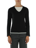 NERO | Maglia in lana FULCRO con dettagli a contrasto