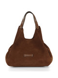 HELLBRAUN | DUA Medium Handtasche aus Wildleder