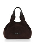 MARRONE | Borsa a mano in suede DUA Medium