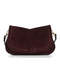 MERLOT | Borsa a spalla in suede HELENA ROUND Small