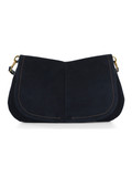BLU SCURO | Borsa a spalla in suede HELENA ROUND Large