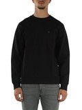 NERO | Felpa girocollo in misto cotone con patch logo