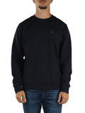 BLU SCURO | Felpa girocollo in misto cotone con patch logo