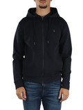 BLU SCURO | Felpa con zip in misto cotone con patch logo