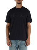 BLU SCURO | T-shirt in cotone con scritta logo frontale