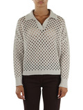 GRIGIO CHIARO | Maglia collo a polo in lana vergine e cashmere
