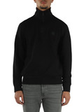 NERO | Felpa mezza zip con patch logo
