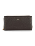 MARRONE | Portafoglio con zip in pelle martellata BUBBLE Large