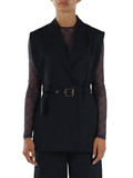 BLU SCURO | Gilet in misto lana e viscosa NURAQUS