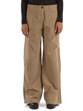 BEIGE | Pantalone gamba larga in gabardina di cotone HAIKU