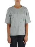 GRIGIO | T-shirt boxy fit in cotone con strass