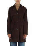 MARRONE | Giacca tre quarti in suede