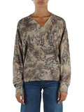 BEIGE | Maglia collo a V in misto lana e viscosa