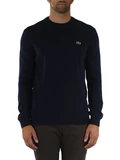 Dunkelblau | Rundhals-Pullover aus Baumwolle im Regular Fit