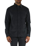 GRIGIO SCURO | Overshirt in velluto a coste di cotone e cashmere