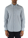 BIANCO/AZZURRO | Camicia button down in cotone a righe