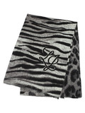 NERO | Stola con stampa logo e motivo animalier