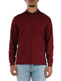 BORDEAUX | Polo manica lunga in cotone piquet con inserti a contrasto