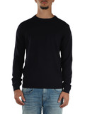 BLU SCURO | Maglia girocollo in lana merino e cashmere