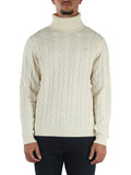 PANNA | Maglia collo alto a trecce in misto lana merino e cashmere