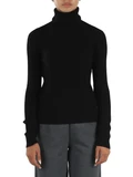 NERO | Maglia collo alto in lana merino e cashmere