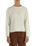 PANNA | Maglia in lana merino e cashmere con polsi e fondo sfrangiati