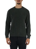 VERDE SCURO | Maglia girocollo in ciniglia