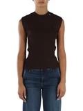 MARRONE | Top in maglia di misto viscosa