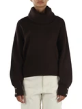 MARRONE | Maglia maxi collo in lana
