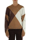 BEIGE | Maglia in misto lana e alpaca con pietre applicate
