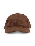MARRONE | Cappello in velluto a costine con ricamo logo