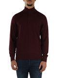 BORDEAUX | Maglia collo a zip in lana merino extrafine