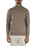TORTORA | Maglia collo a zip in lana e cashmere