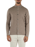 TORTORA | Cardigan in lana e cashmere con colletto a camicia