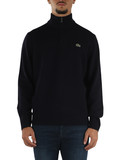 BLU SCURO | Maglia collo a zip classic fit in lana