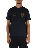 Dunkelblau | Regular Fit T-Shirt aus Baumwolle mit Logo-Patch