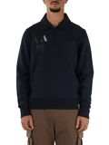 BLU | Felpa mezza zip Accademia con stampa logo