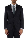 BLU SCURO | ONE: Giacca slim fit in lana vergine Guabello