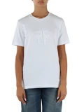 BIANCO | T-shirt oversize in cotone con patch logo
