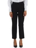 SCHWARZ | Essentials Trumpet-Hose aus doppelt Stretch-Crêpe